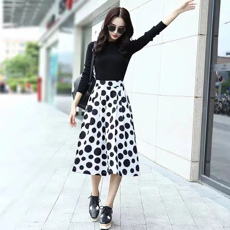 “Jupe Vintage Pois Femme Chic Midi”