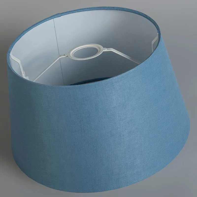 Abat-jour 32cm rond DS E27 lin bleu
