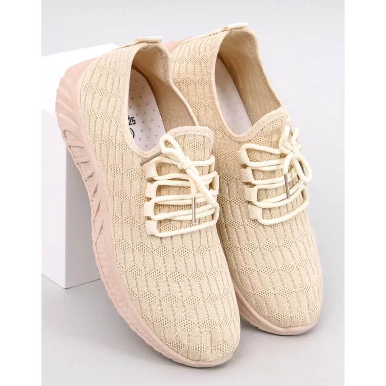 Barkes Chaussures de sport chaussettes beiges