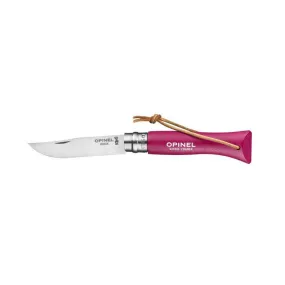 Baroudeur couteau de poche fermant, bague double sécurité N°6 OPINEL Rose Framboise