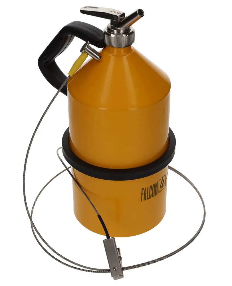 Bidon de sécurité FALCON en acier, peint, avec robinet de dosage précis, 5 L, avec mise à la terre