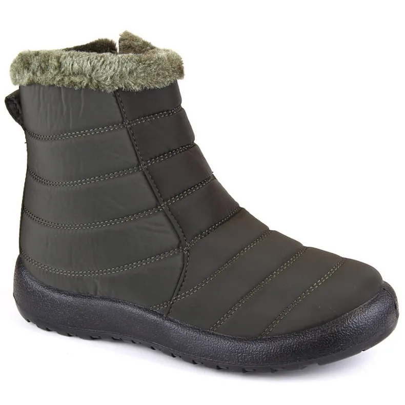Bottes de neige plates et isolées pour femme, vertes Potocki SU33069