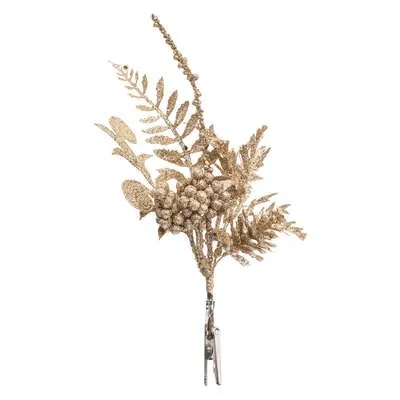 Branchage de Noël Bouquet Pailleté Madison Doré