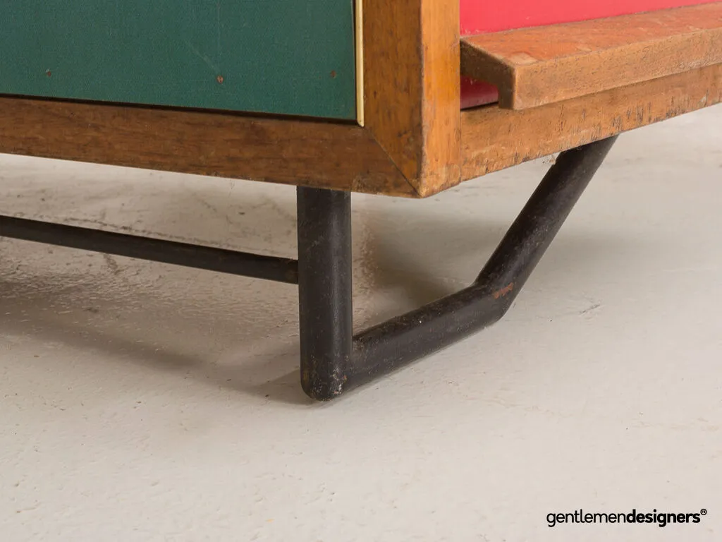 Bureau en chêne avec stratifiés colorés 