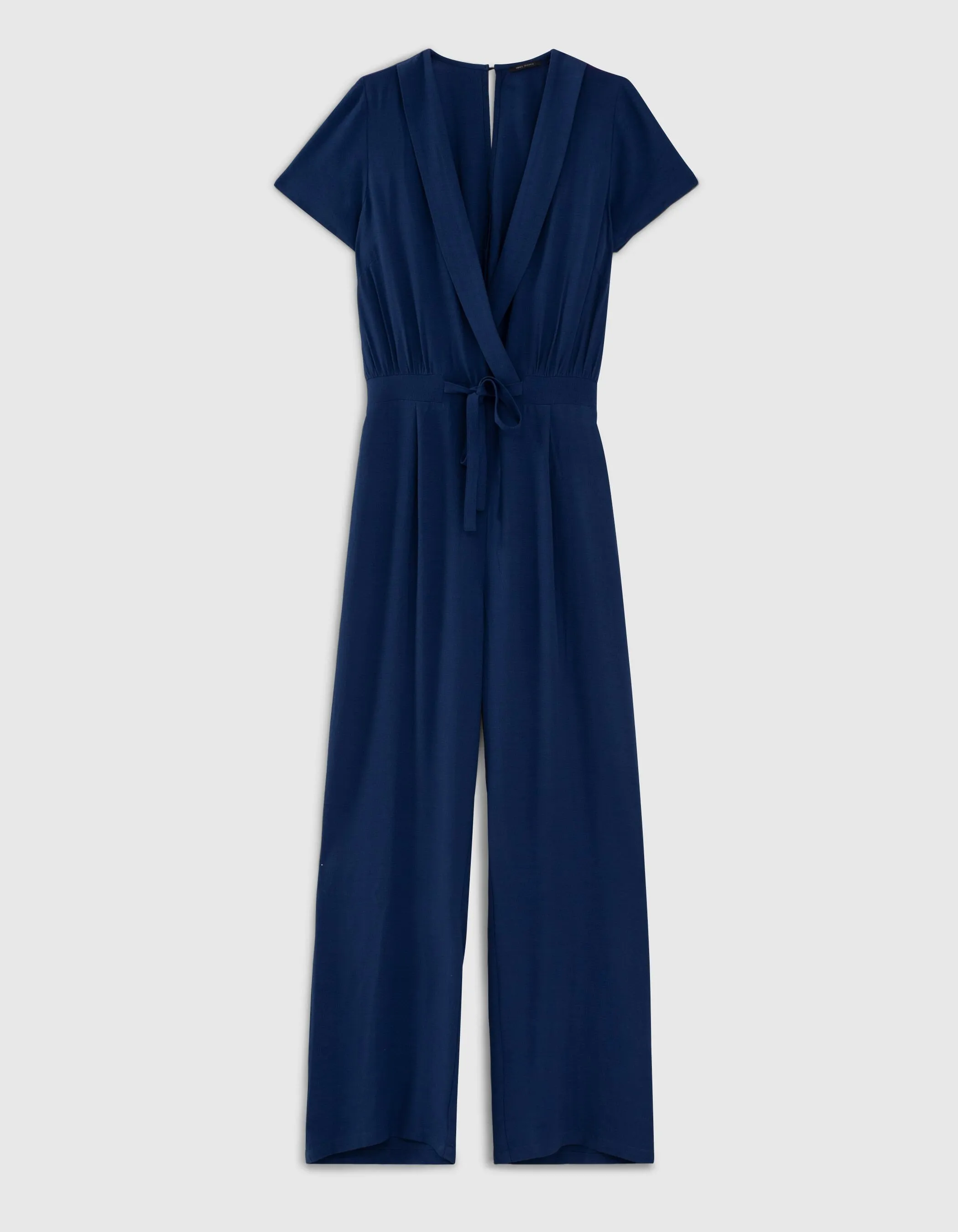Womens Blue Viscose Jumpsuit with Back Slit - Size 7/8