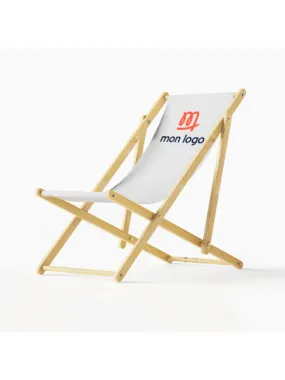 Customized wooden beach sun lounger.