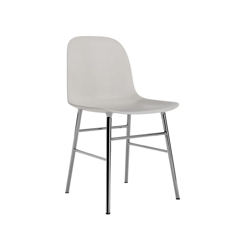 Dining Chair     FORM CHAIR piètement chrome Gris chaud           NORMANN COPENHAGEN
