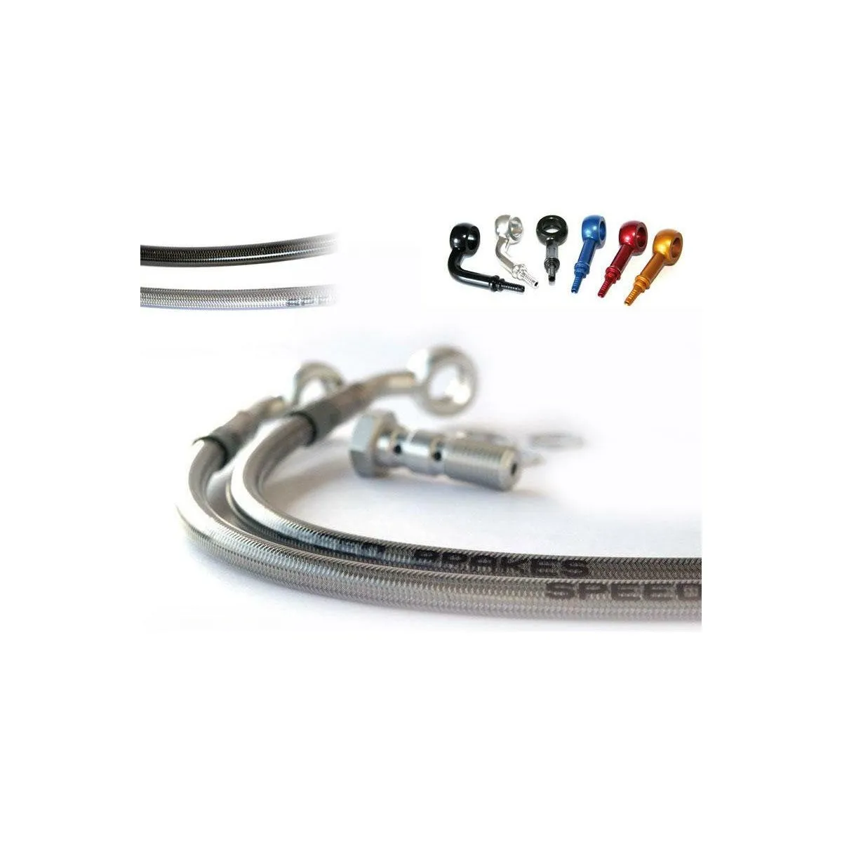 Durite de frein avant TECNIUM - Couleurs de durite et de raccords au choix - R100 RS 1976-1980
