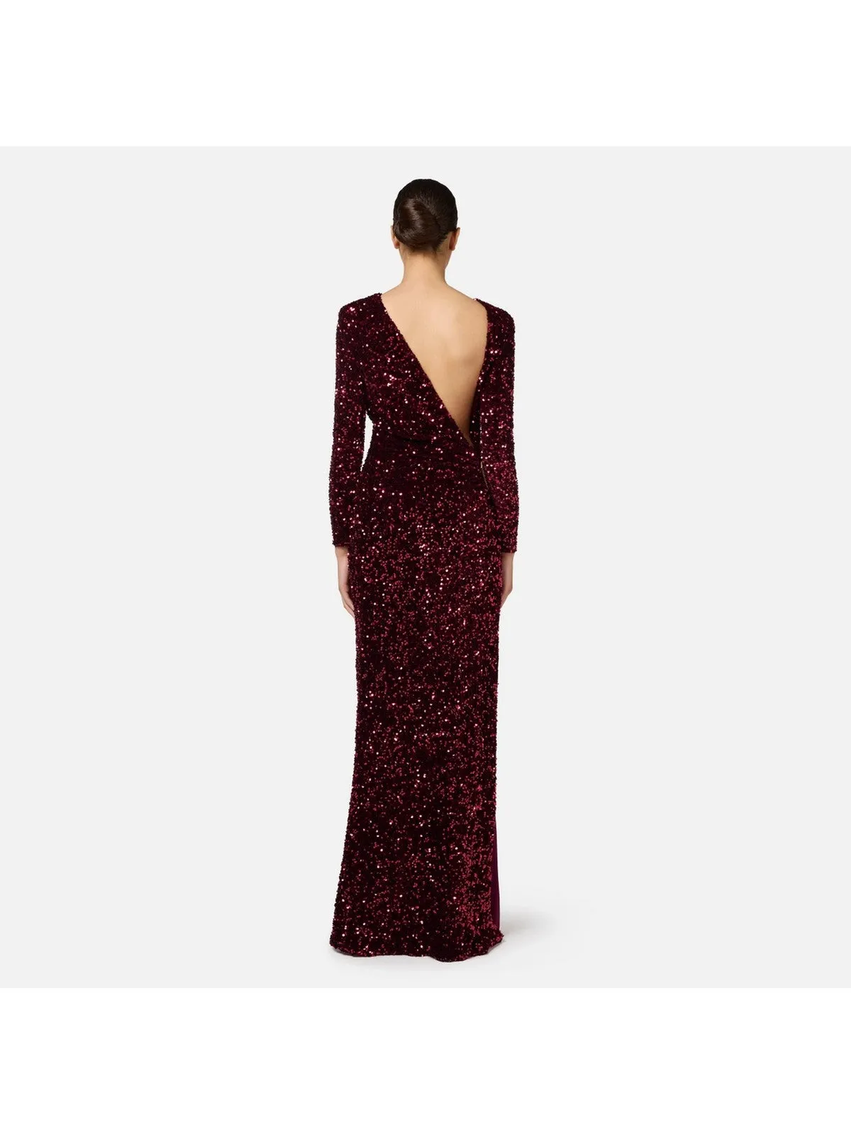 Elisabetta Franchi Robe à sequins en chenille rouge Femme AB69447E2 CG