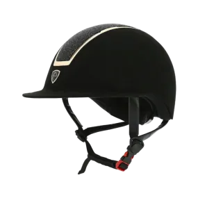 Equithème Glint Lamé Noir/Rose Gold Wide Visor Horse Riding Helmet