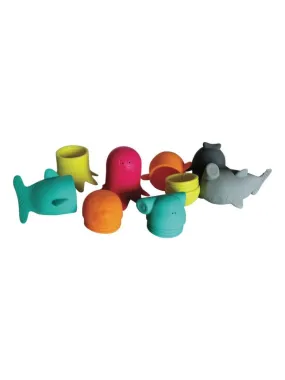 Silicone Bath Toys Büddies (6 pieces) - Multicolor