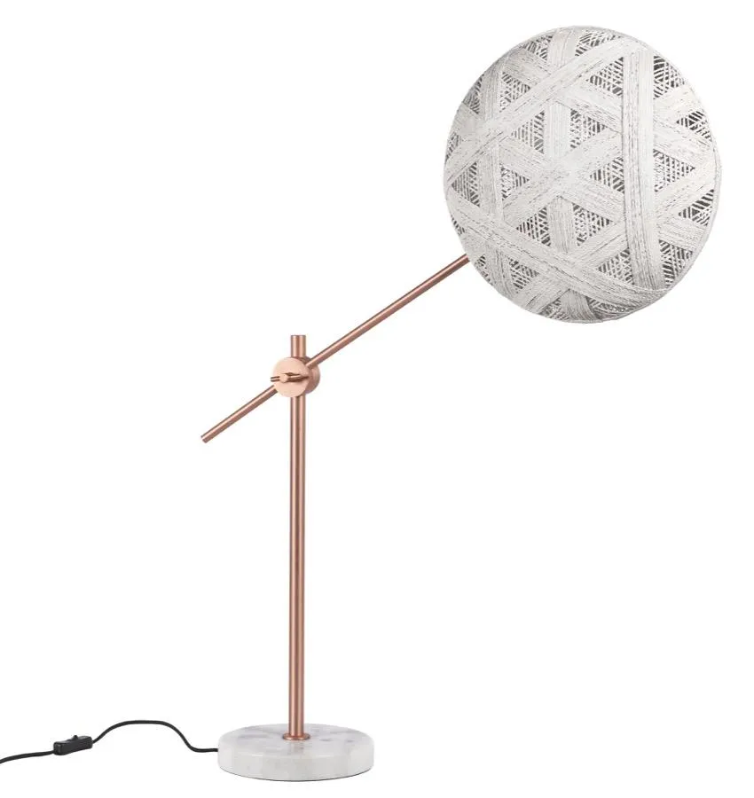 Lampe design Chanpen Hexagonal Blanc et cuivre Forestier Chanpen Cuivre Tissu