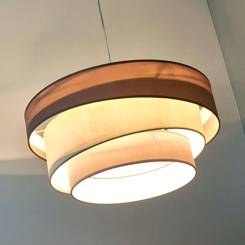 Lampe à suspension ronde design marron gris 56 cm - Melia