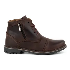 Men's Brown Leather Winter Boots 132GT Olivier.
