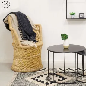 Natural reed round armchair