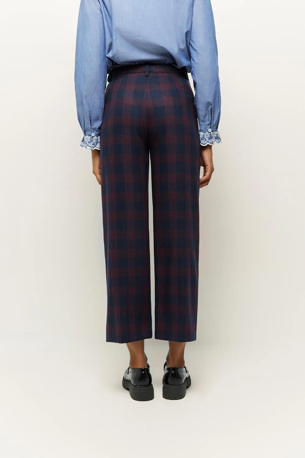 NAVY PATRIOTE Plaid Suit Pants