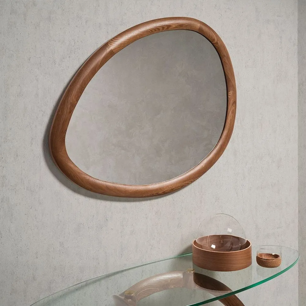 Organic walnut wall mirror
