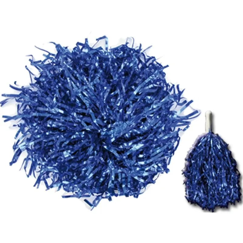 Metal handle pom poms for cheerleaders at parties.