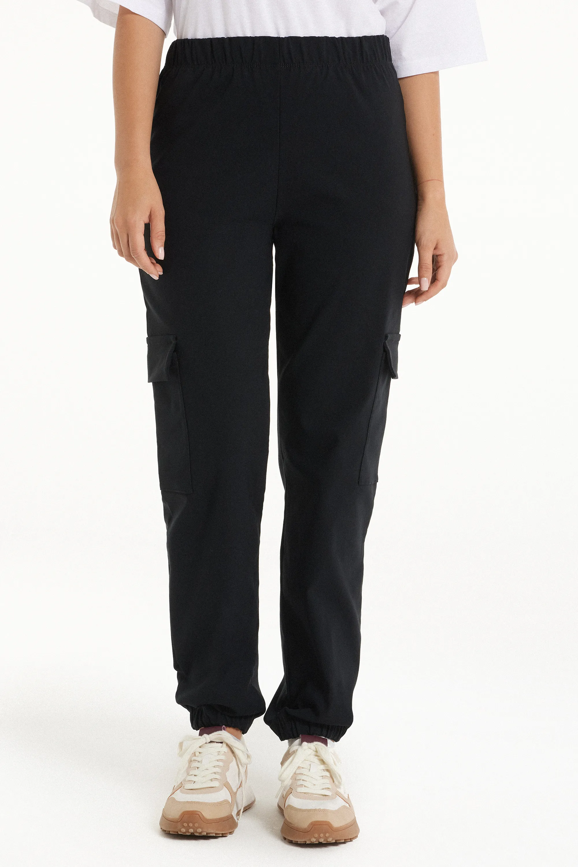 Pantalon Cargo en Toile avec Bas Resserrés - Tezenis