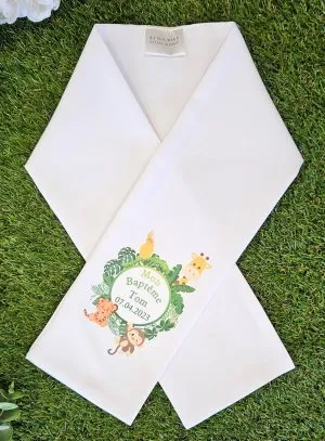Personalized Jungle Baptism Stole