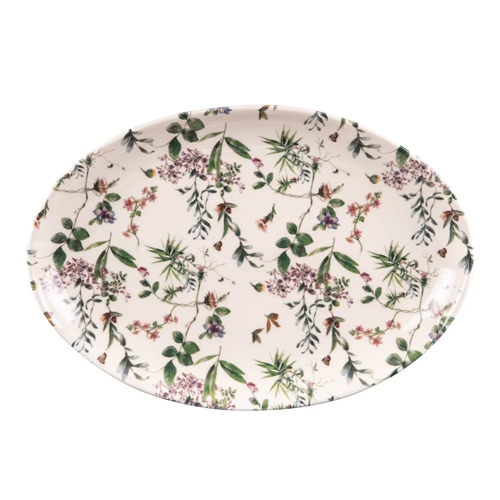 Plat Ovale Champêtre 40x27 cm.