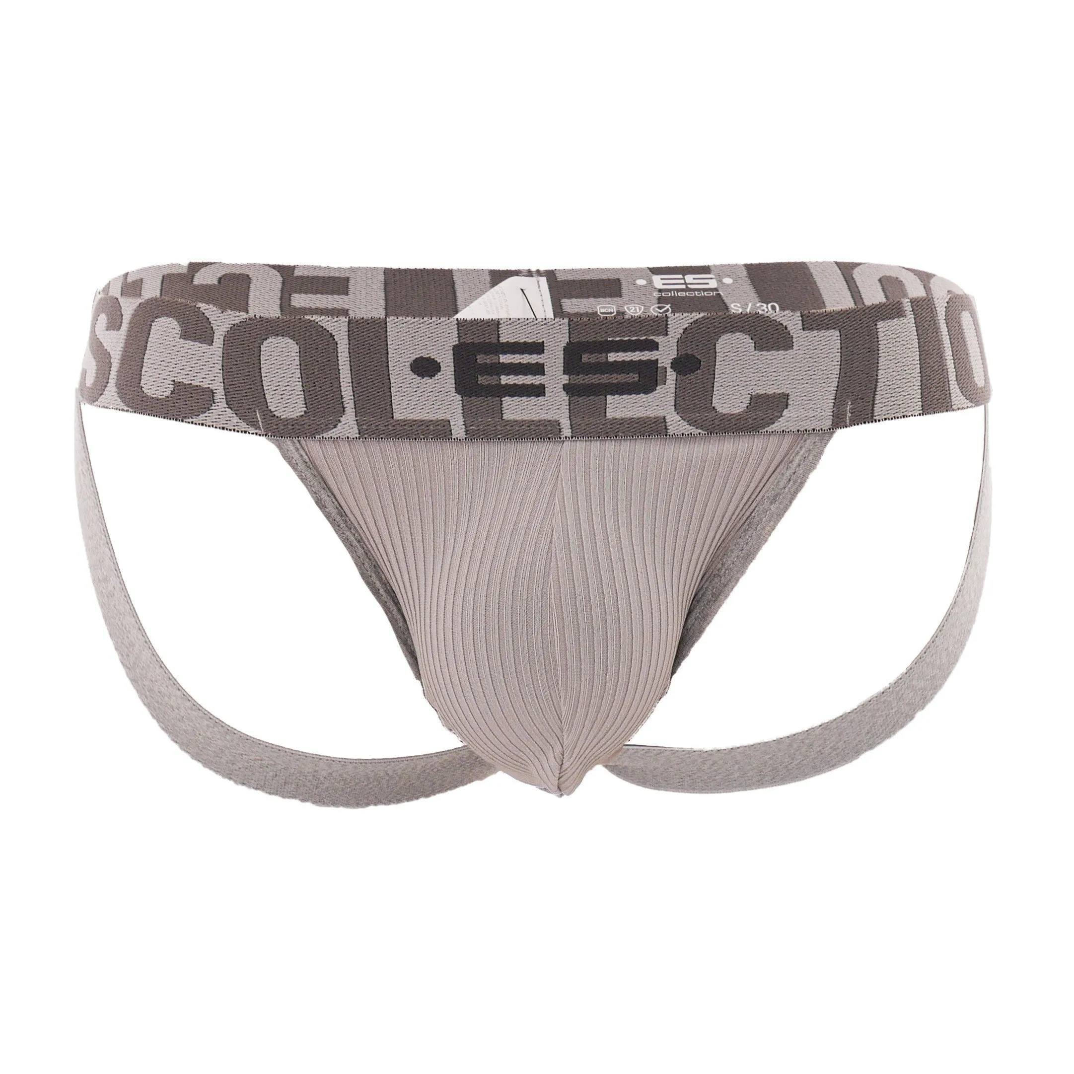 Recycled Rib Jockstrap in Gray by ES Collection: Men's Thong Sale