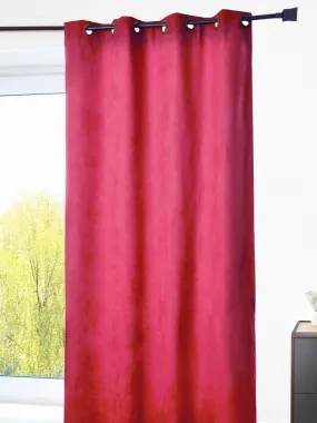 Rideau doublé 100 % occultant et face suédine unie - Rouge brique