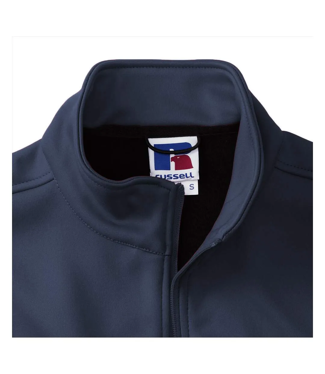 Russell men's navy blue softshell sleeveless vest.
