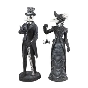 Squelettes Lady et Mister corbeau 7x6x21 cm