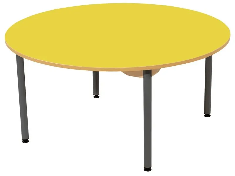 TABLE PLATEAU STRATIFIÉ - PIÉTEMENT MÉTAL GRIS - Rond Ø 120 cm
