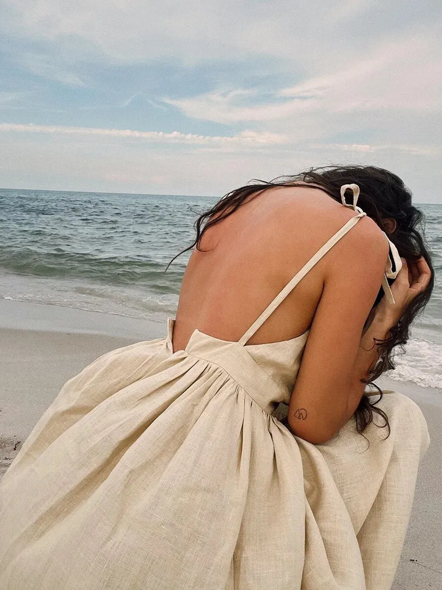 Tania | Longues robe d'été en lin