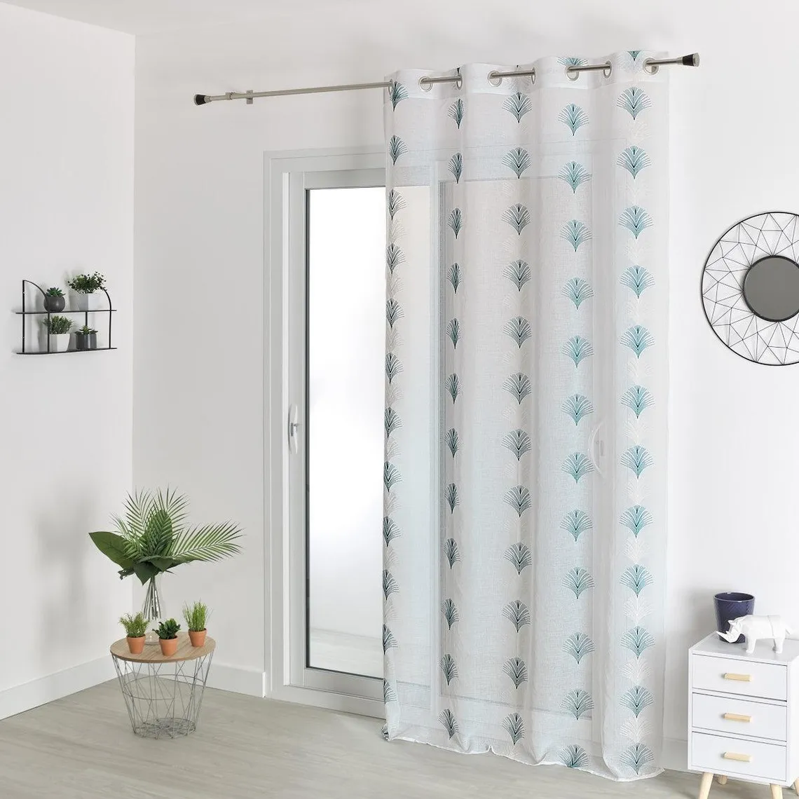 VOILAGE BRODE-BLEU PAON-140X240 | 3 Suisses